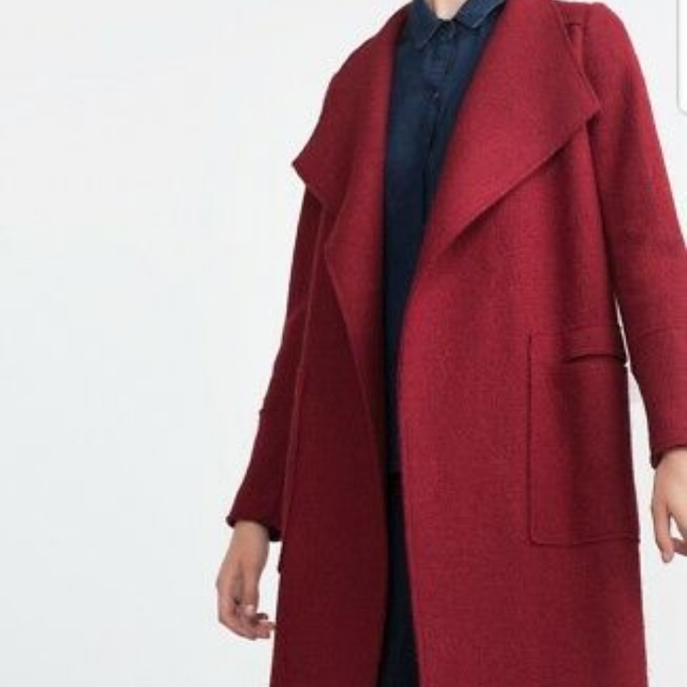 Zara Burgundy Wool Coat